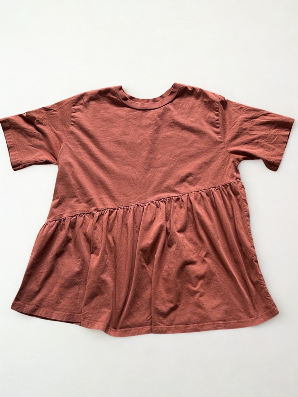 ASOS Rust Red Babydoll Asymmetrical Tunic Top Size 8